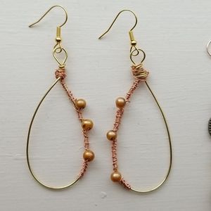 Handcrafted tear drop hoops